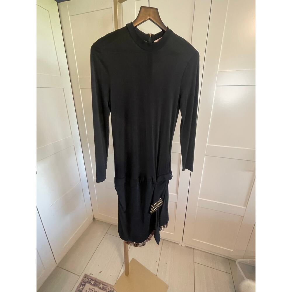 Roberto Cavalli Studded Mini Dress in Black with Gold Studs NWT - Picture 2 of 16
